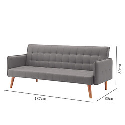 Avis Concept Usine Canapé convertible scandinave 3 places en tissu gris SVEG