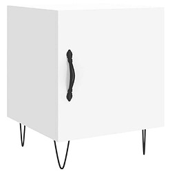 Maison Chic Lot de 2 Tables de chevet - Tables de Nuit blanc 40x40x50 cm bois d’ingénierie pas cher