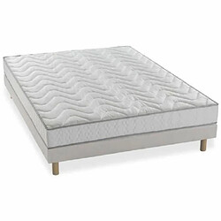 DEKO DREAM Sommier + matelas mousse ferme à mémoire de forme 140 x 190 x 16 cm 