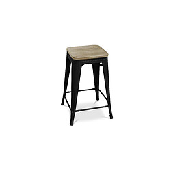 Acheter ICONIK INTERIOR Tabouret de bar design industriel - bois et acier - 61cm - Stylix Violet