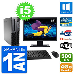 PC Lenovo M92p SFF Ecran 22" Intel i5-3470 RAM 4Go Disque 500Go Windows 10 Wifi · Occasion 