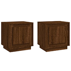 Maison Chic Tables de chevet 2pcs - Table basse Table de nuit - chêne marron 44x35x45cm bois d'ingénierie -MN73261