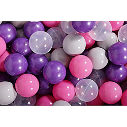 MeowBaby Jeu de Balles en Plastique, 50 Balles: Violet/Rose Clair/Gris/Transparent 