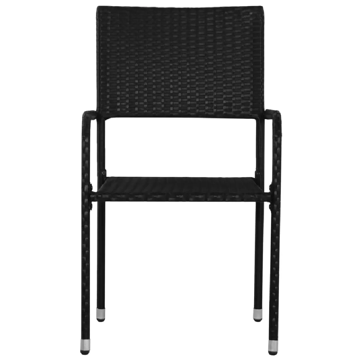 Acheter Salle à manger de jardin 3 pcs,Table et chaise à dîner Résine tressée Noir -MN98216