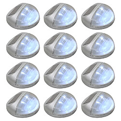 vidaXL Lampe solaire murale à LED d'extérieur 12 pcs Rond Argenté 