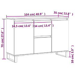 vidaXL Buffet noir 104x35x70 cm bois d’ingénierie pas cher