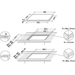 Avis Table de cuisson induction 60cm 3 feux 7200w noir - is33q60ne - INDESIT