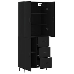 Avis vidaXL Buffet haut Noir 69,5x34x180 cm Bois d'ingénierie