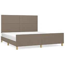 Maison Chic Cadre/structure de lit avec tête de lit pour adulte - Lit Moderne Chambre Taupe 160x200 cm Tissu -MN90895