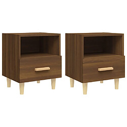 vidaXL Tables de chevet 2 pcs Chêne marron 40x35x47 cm