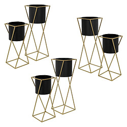 ML-Design Supports à fleurs Set de 6 pots en acier Pot de fleurs Support de plantes Colonn 