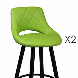 Mes Lot de 2 tabourets de bar 47x47x91 cm vert et anthracite - BROOKLIN