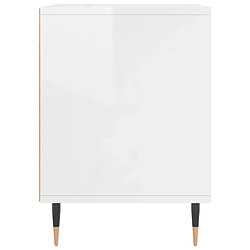 Maison Chic Table de chevet,Table de Nuit,Meuble de Rangement Blanc brillant 40x35x50 cm Bois d’ingénierie pas cher