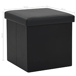 vidaXL Tabouret de rangement pliable Noir Similicuir pas cher