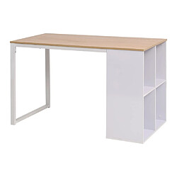 vidaXL Table d'écriture 120x60x75 cm Chêne et blanc