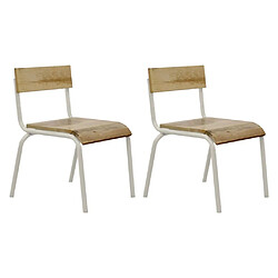 Kids Depot KidsDepot Ensemble de chaises Original Bois de manguier Blanc 2 pcs