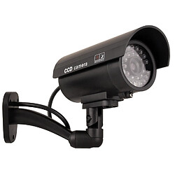 Caméra factice IR LED rouge clignotante Imitation réaliste Étanche noire
