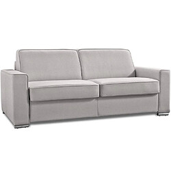 Inside 75 Canapé convertible 3 places EXCELLENCE 140 cm sommier lattes matelas MEMORY 18 cm inclus velours gris silver