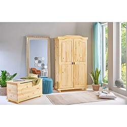 But Armoire 2 portes AUTHENTIC en pin massif Naturel vernis