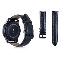 Wewoo Bande de montre-bracelet en cuir véritable pour Samsung Gear S3 22mm noir 