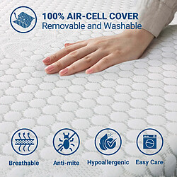 The White Stone Surmatelas en mousse à mémoire de forme pour matelas double XXL | Surmatelas de 6 cm | Surmatelas déhoussable | Antibactérien et antifongique | 170 x 190