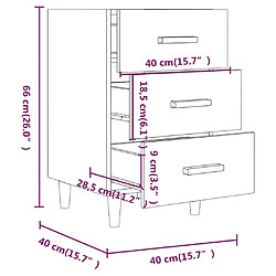 vidaXL Table de chevet chêne fumé 40x40x66 cm bois d'ingénierie pas cher