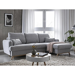 Bestmobilier Lagom - canapé d'angle convertible - avec coffre - en tissu - 4 places - droit Lagom - canapé d'angle convertible - avec coffre - en tissu - 4 places - droit - Gris clair