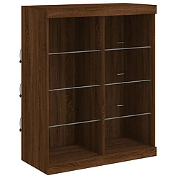 Avis Maison Chic Commode Buffet - Meuble de rangement avec lumières LED chêne marron 81x37x100 cm -GKD57544