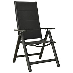 Maison Chic Lot de 2 Chaises pliables de jardin - Fauteuil d'extérieur Textilène et aluminium Noir -MN10065