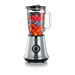 SEVERIN SM3734 Blender, recipient en verre d1L amovible, 2 vitesses + fonction pulse, 22 000 tours/min, range cable, inox / Noir