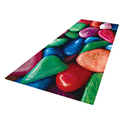 Tapis de tapis de plancher de tapis de plancher anti-dérapant de plancher de salon 3D galets colorés pas cher