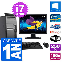 PC Tour Lenovo M83 Ecran 19" Intel i7-4790 RAM 16Go Disque 250Go Windows 10 Wifi · Occasion 