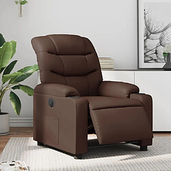 Maison Chic Fauteuil Relax pour salon, Fauteuil inclinable électrique Marron Similicuir -GKD73931