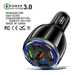 Acheter Universal 3 ports USB Car Chargeur rapide 3,0 Cigarette de voiture rapide allume pour Samsung Huawei Xiaomi Charger de voiture iPhone QC 3.0