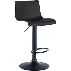 Decoshop26 Lot de 2 tabourets de bar design simple avec repose-pieds en plastique noir pieds en métal noir 10_0004047