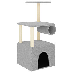 Arbre à chat avec griffoirs,niche pour chat en sisal gris clair 109,5 cm -MN14785