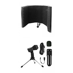 Kit de Microphone à Condensateur pour Enregistrement Vocal de Diffusion avec écran D'isolation