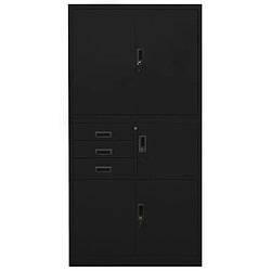 vidaXL Armoire de bureau Noir 90x40x180 cm Acier