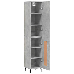 Avis vidaXL Buffet haut Gris béton 34,5x34x180 cm Bois d'ingénierie