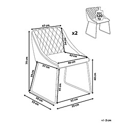 Avis Beliani Set de 2 Cuir PU Chaise de salle à manger Marron foncé ARCATA