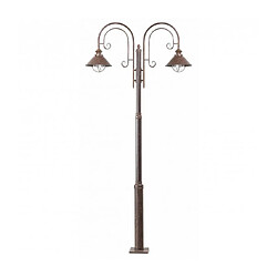 faro Lampadaire de jardin brun foncé Nautica 2 ampoules Coloris : brun foncéMatèriau : MétalHauteur en Cm : 225Largeur en Cm : 26Longueur en Cm : 108Nombre d'ampoules : 2Type d'ampoules : E27Puissance : 11WAm