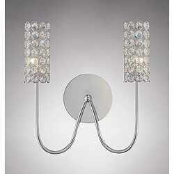 Luminaire Center Applique murale Martina 2 Ampoules chrome poli/cristal