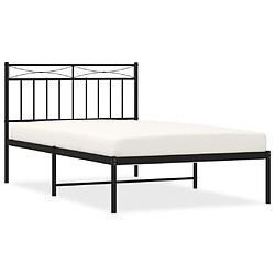 Maison Chic Lit adulte - Cadre de lit métal avec tête de lit,Structure du lit Contemporain pour chambre noir 107x203 cm -MN79637