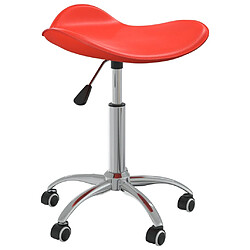 vidaXL Chaise pivotante à manger Rouge Similicuir 