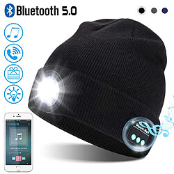 GUPBOO Casque Bluetooth musique chapeau hiver sans fil casque chapeau casque avec micro randonnée vélo en plein air chapeau 