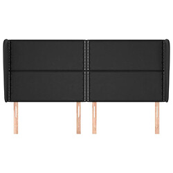 Avis Maison Chic Tête de lit scandinave avec oreilles,meuble de chambre Noir 183x23x118/128 cm Similicuir -MN31378