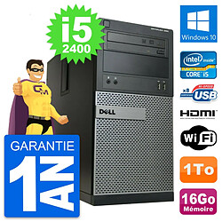 PC Tour Dell OptiPlex 390 MT i5-2400 RAM 16Go Disque 1To HDMI Windows 10 Wifi · Occasion 