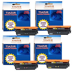 T3AZUR - 4 Toners génériques HP CF360/ CF361/ CF362/ CF363X 