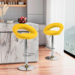 Superstool Tabouret haut bar cuisine fixe pivotant réglable en hauteur avec repose-pieds Chicago, Couleur: Jaune