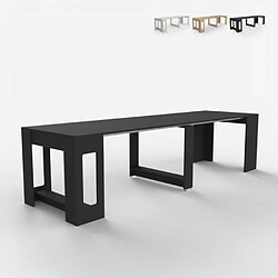 Ahd Amazing Home Design Table console extensible peu encombrante 237cm pour salon moderne Garda | Couleur: Noir